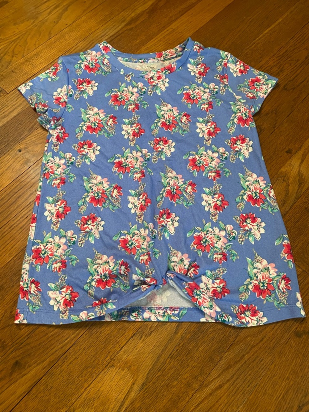 Sleep On It Girls Blue Floral Pajama Set Size L 14/16 - Picture 6 of 7